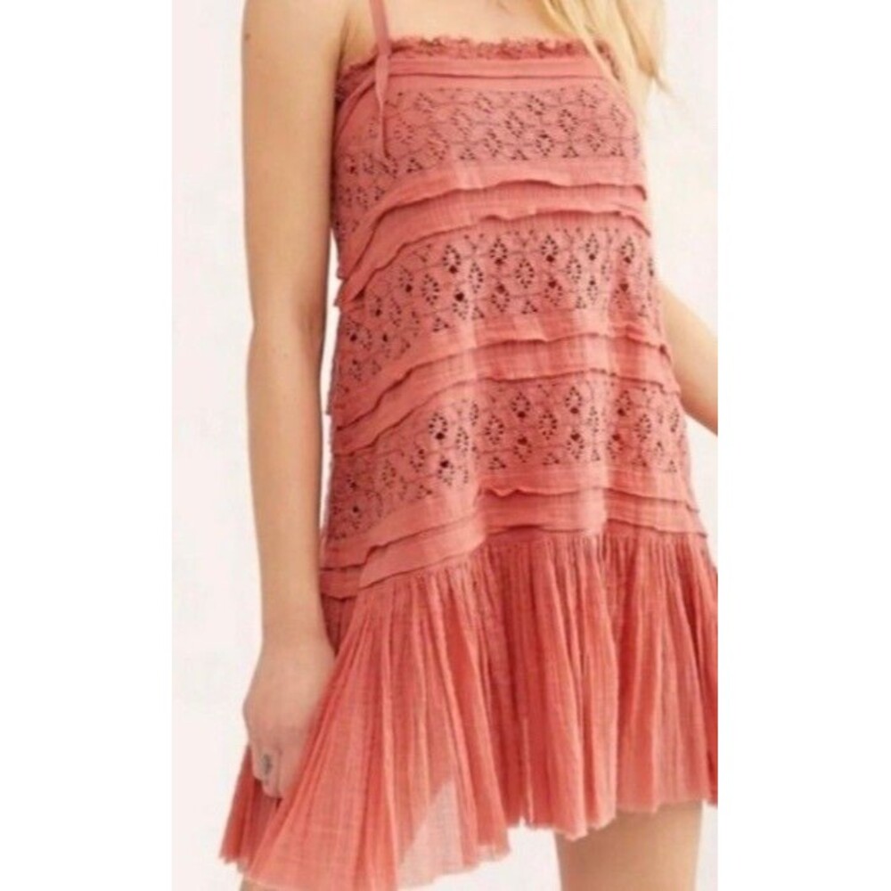 Free People One Gauzy Trim Criss Cross  Mini